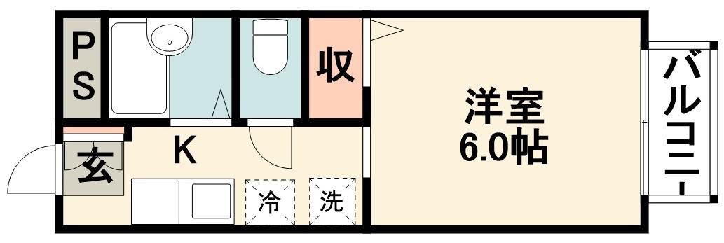 ル・クレール2(1K/1階)の間取り写真