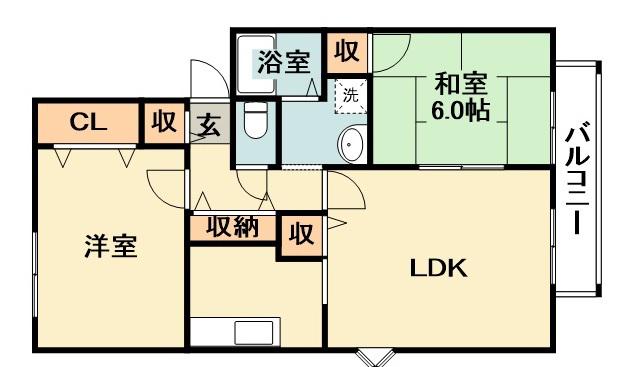 サンパレス印藤2(2LDK/2階)の間取り写真