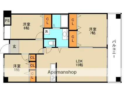 プレミール桃山台(3LDK/1階)の間取り写真