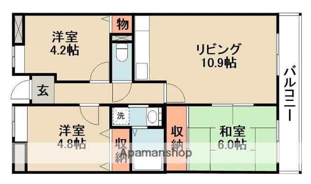 ウェルフェア(3LDK/4階)の間取り写真