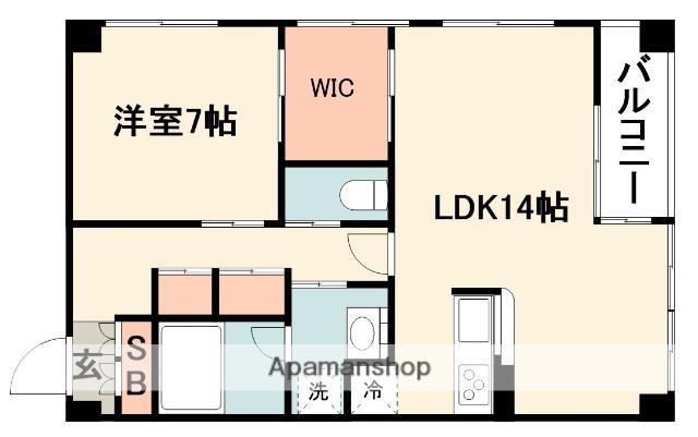 コスミオン(1LDK/1階)の間取り写真