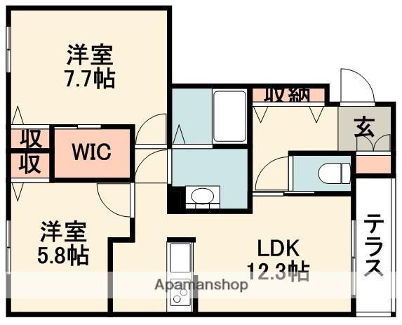 ファミール新家(2LDK/1階)の間取り写真