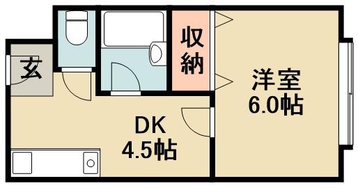 ハイツ岸本(1DK/1階)の間取り写真