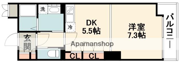 レジデンス桃山台(1DK/2階)の間取り写真