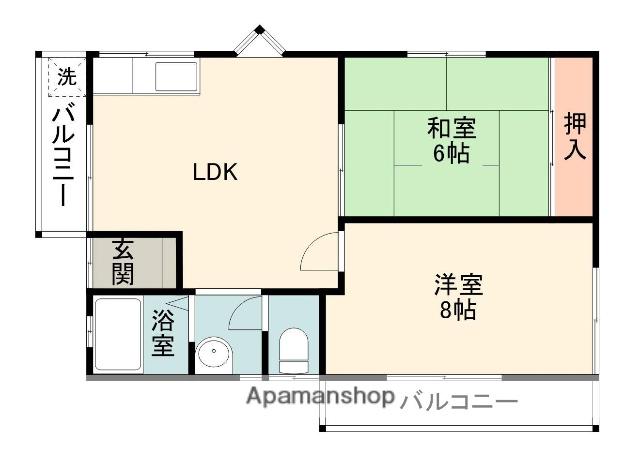 山脇ハイツ(2LDK/1階)の間取り写真