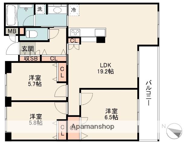 シュロス桃山台(3LDK/4階)の間取り写真