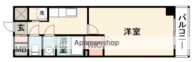 アーバンヴュー横山(1K/2階)の間取り写真