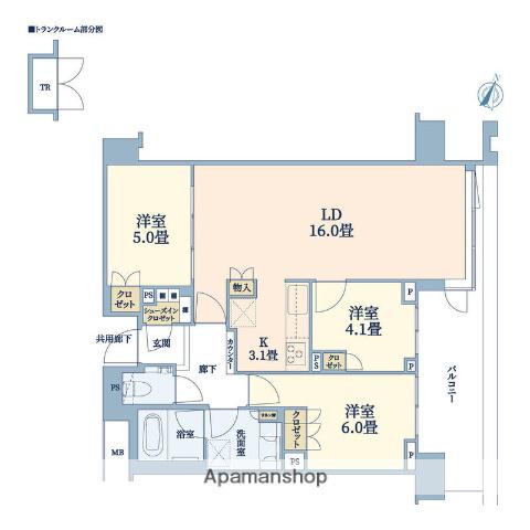 BRILLIATOWER箕面船場TOP OF THE HILL(3LDK/11階)の間取り写真