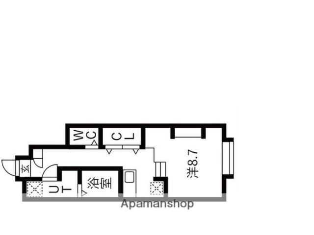 あんしん十西宿08-6002(ワンルーム/1階)の間取り写真