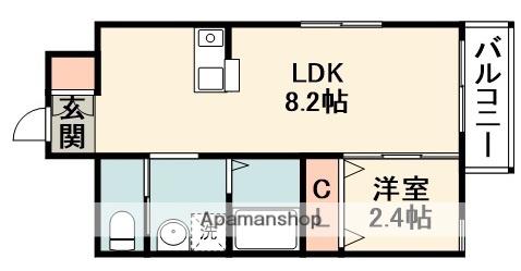 リアコート関大前Ⅱ(1LDK/1階)の間取り写真