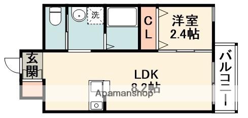 リアコート関大前Ⅱ(1LDK/1階)の間取り写真