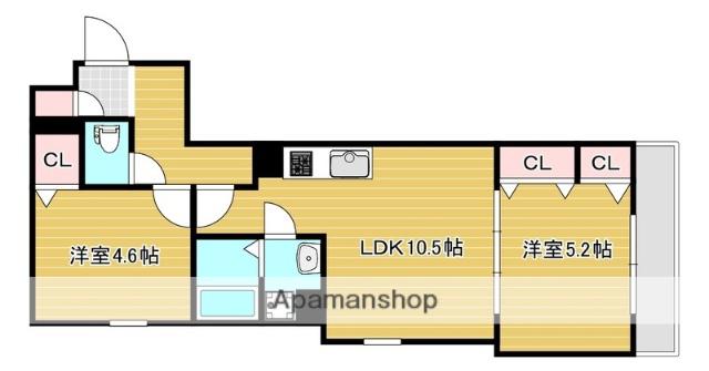 セレニティ豊川A棟(2LDK/2階)の間取り写真