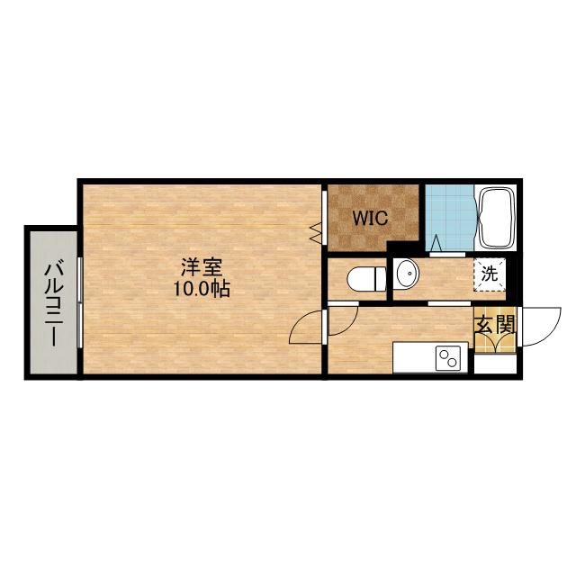 イーストフラワー壱番館(1K/2階)の間取り写真