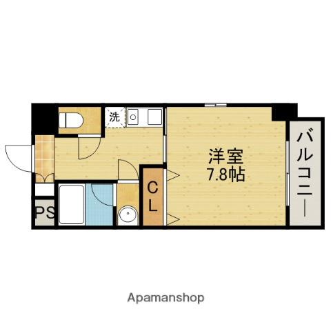 グレンパーク中川(1K/6階)の間取り写真