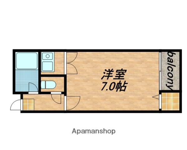 JPアパートメント新深江(1K/4階)の間取り写真