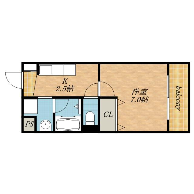 コージーコート(1K/5階)の間取り写真