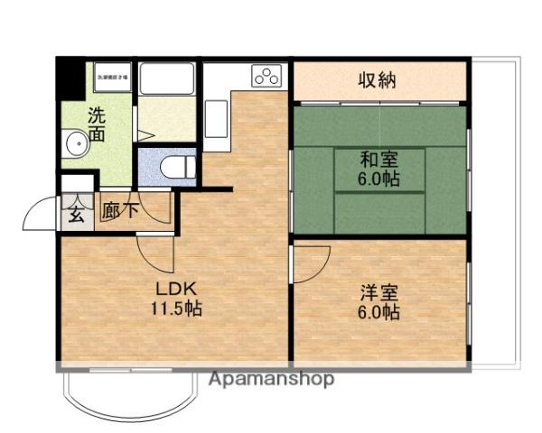 メゾンラフォーレ(2LDK/6階)の間取り写真