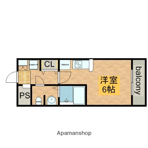 レジュールアッシュ長堀通南(ワンルーム/2階)の間取り写真