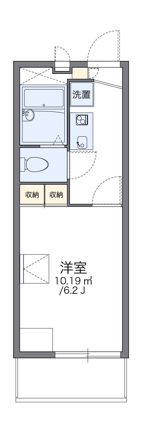 レオパレスパーシモンⅠ(1K/1階)の間取り写真