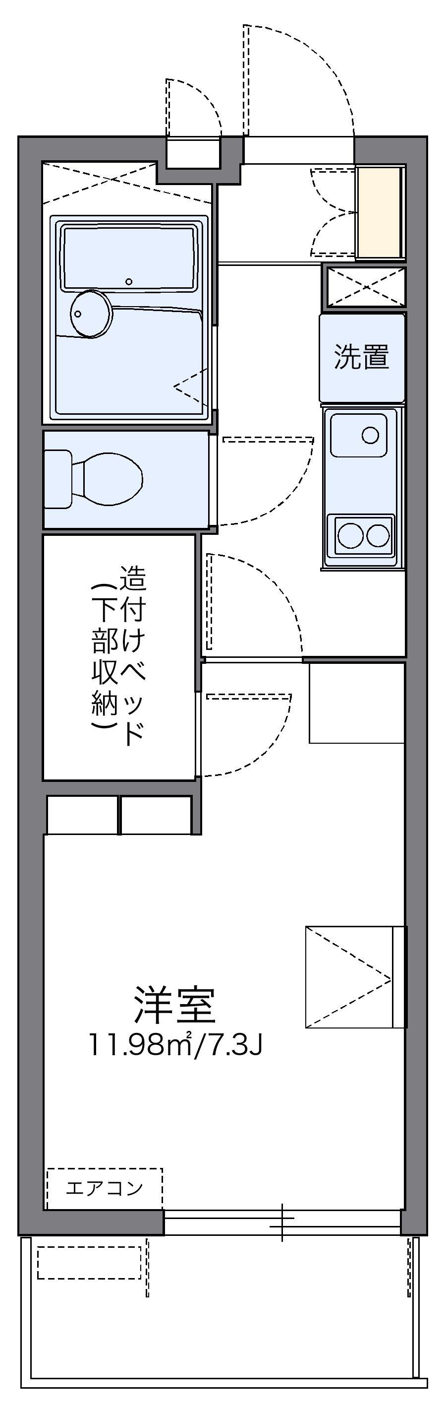 レオパレスエーデル菱屋西(1K/1階)の間取り写真