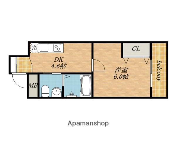 東小橋Ⅱ番館(1K/11階)の間取り写真
