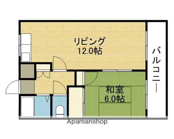 長谷川ハイツ(1LDK/4階)の間取り写真