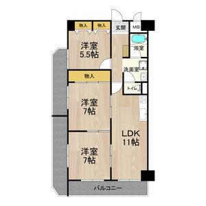 サンメゾン(3LDK/4階)の間取り写真