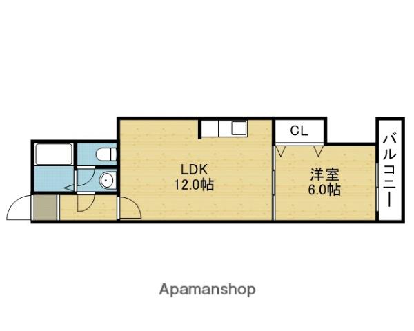 フリーディオ今里(1LDK/5階)の間取り写真