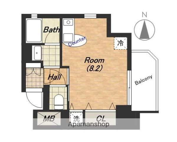 クレイドル上町Ⅱ(ワンルーム/7階)の間取り写真