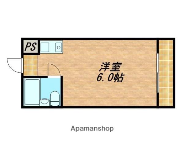 ロイヤルコート(ワンルーム/4階)の間取り写真