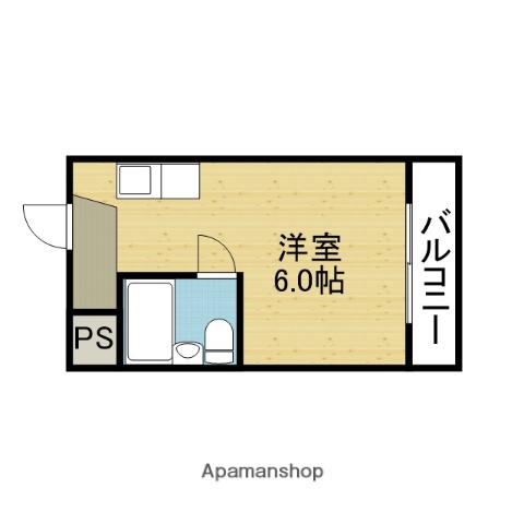 ロイヤルコート(ワンルーム/4階)の間取り写真