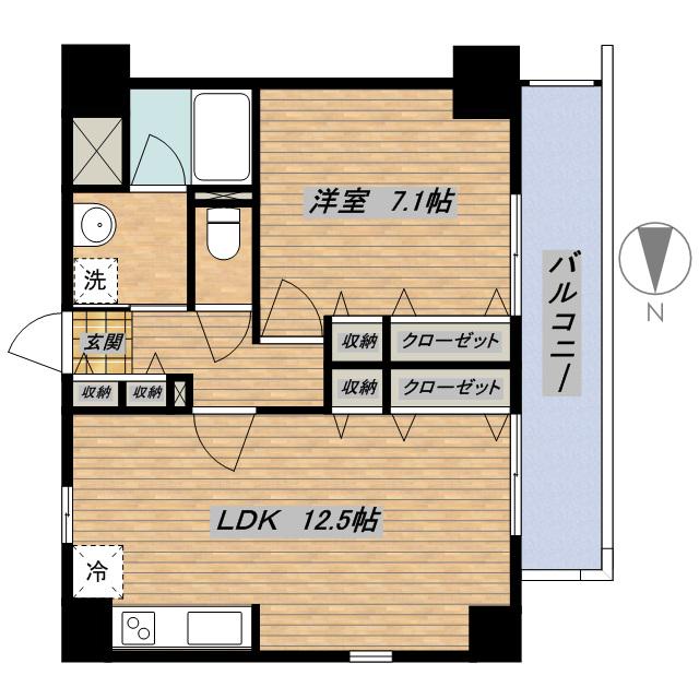 フォルム城東中央(1LDK/2階)の間取り写真