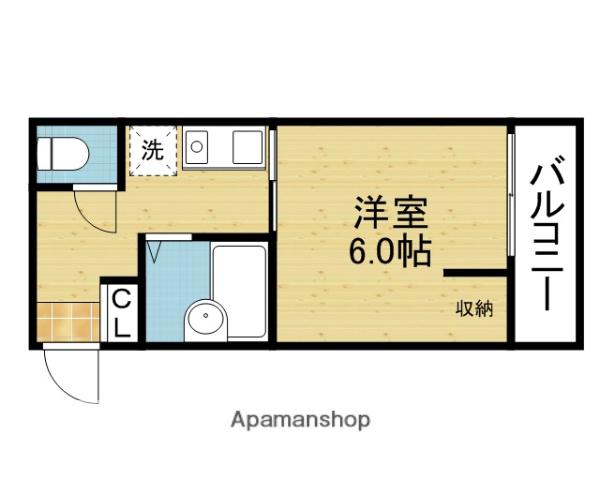 カーサエストマーレ(1K/4階)の間取り写真
