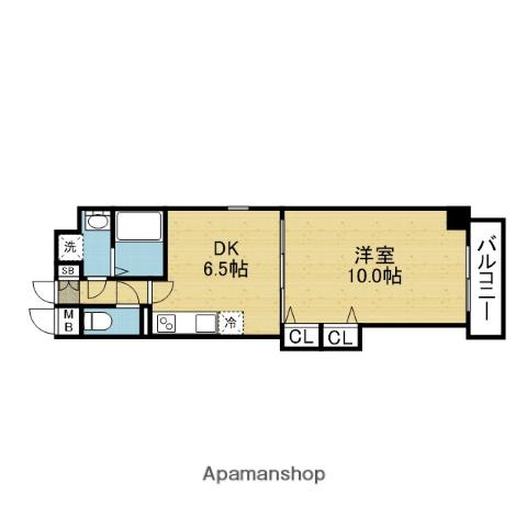 ユアーズ(1DK/3階)の間取り写真