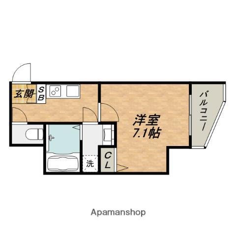 ラパンジール四天王寺東(1K/5階)の間取り写真