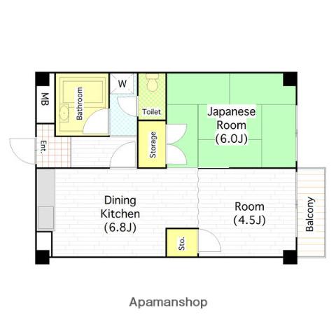 NILマンション今里(2DK/2階)の間取り写真
