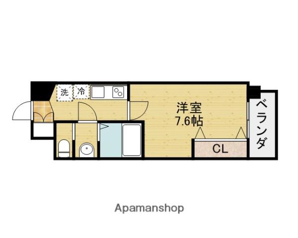 LUXE玉造1(1K/1階)の間取り写真