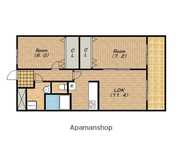 グランデア玉造本町(2LDK/6階)の間取り写真
