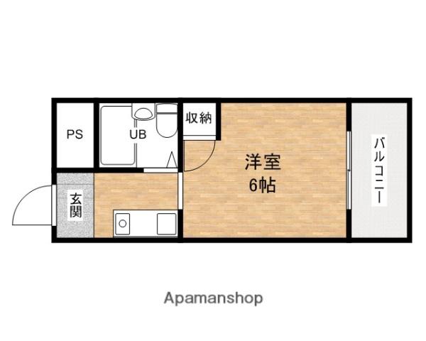 ルネッサンスシャレード(1K/4階)の間取り写真