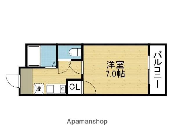 メゾンベルクール(1K/5階)の間取り写真