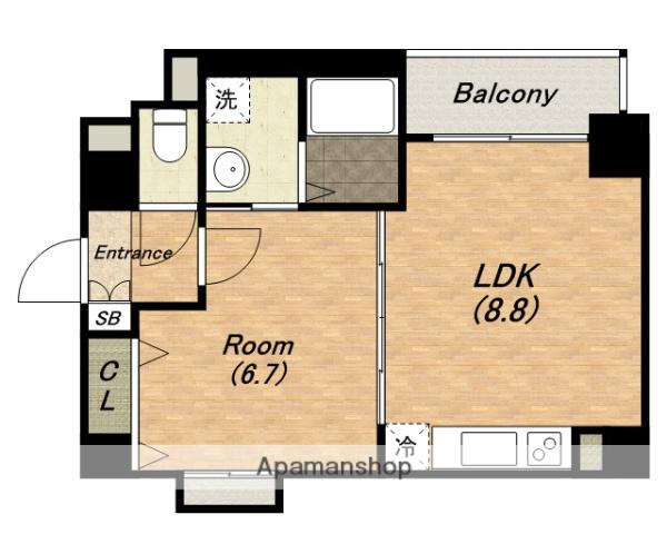 セントロイヤルクラブ谷町(1LDK/3階)の間取り写真