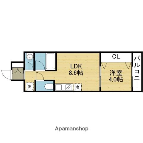 アドラブール今里(1LDK/9階)の間取り写真