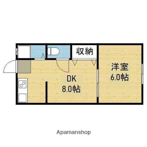 金沢マンション(1DK/3階)の間取り写真