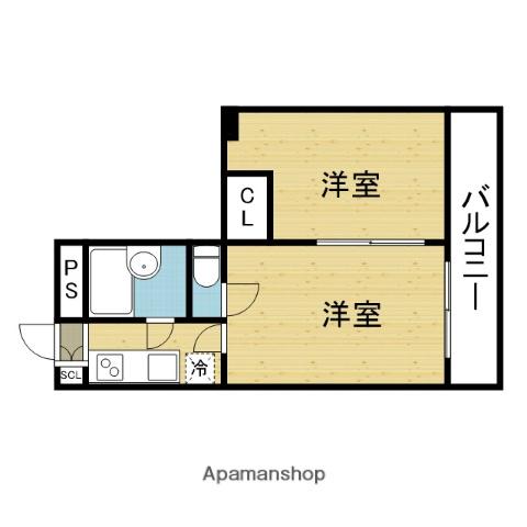 メゾン大今里(2K/3階)の間取り写真