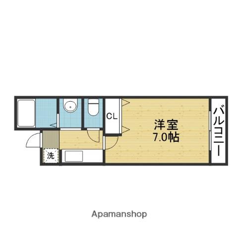 グローリ柏田(1K/1階)の間取り写真