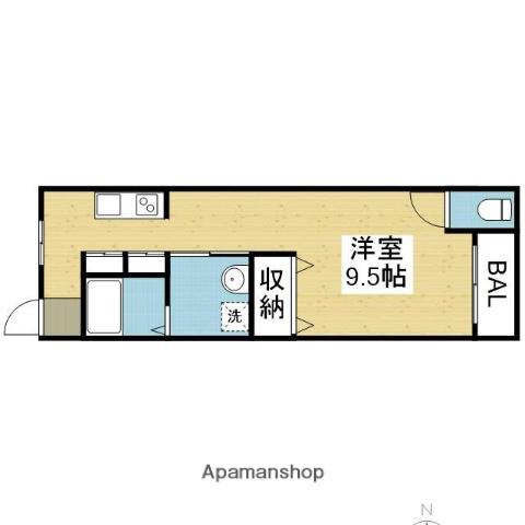 中道ビル(ワンルーム/4階)の間取り写真