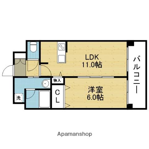 ドルフ今里駅前(1LDK/5階)の間取り写真