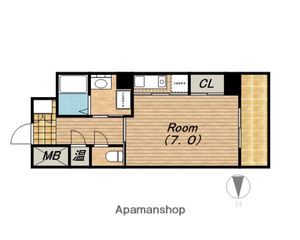 ジュネーゼグラン上本町(1K/9階)の間取り写真
