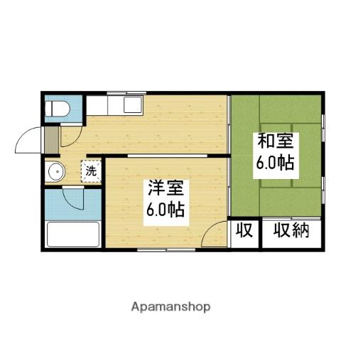 玉造イーストハイツ(1LDK/2階)の間取り写真