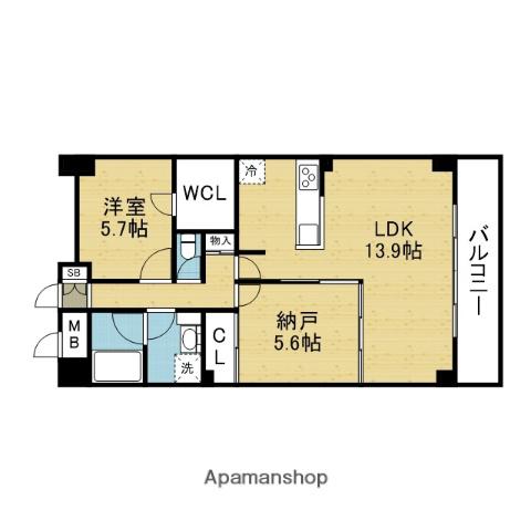 レジディア玉造(1SLDK/11階)の間取り写真